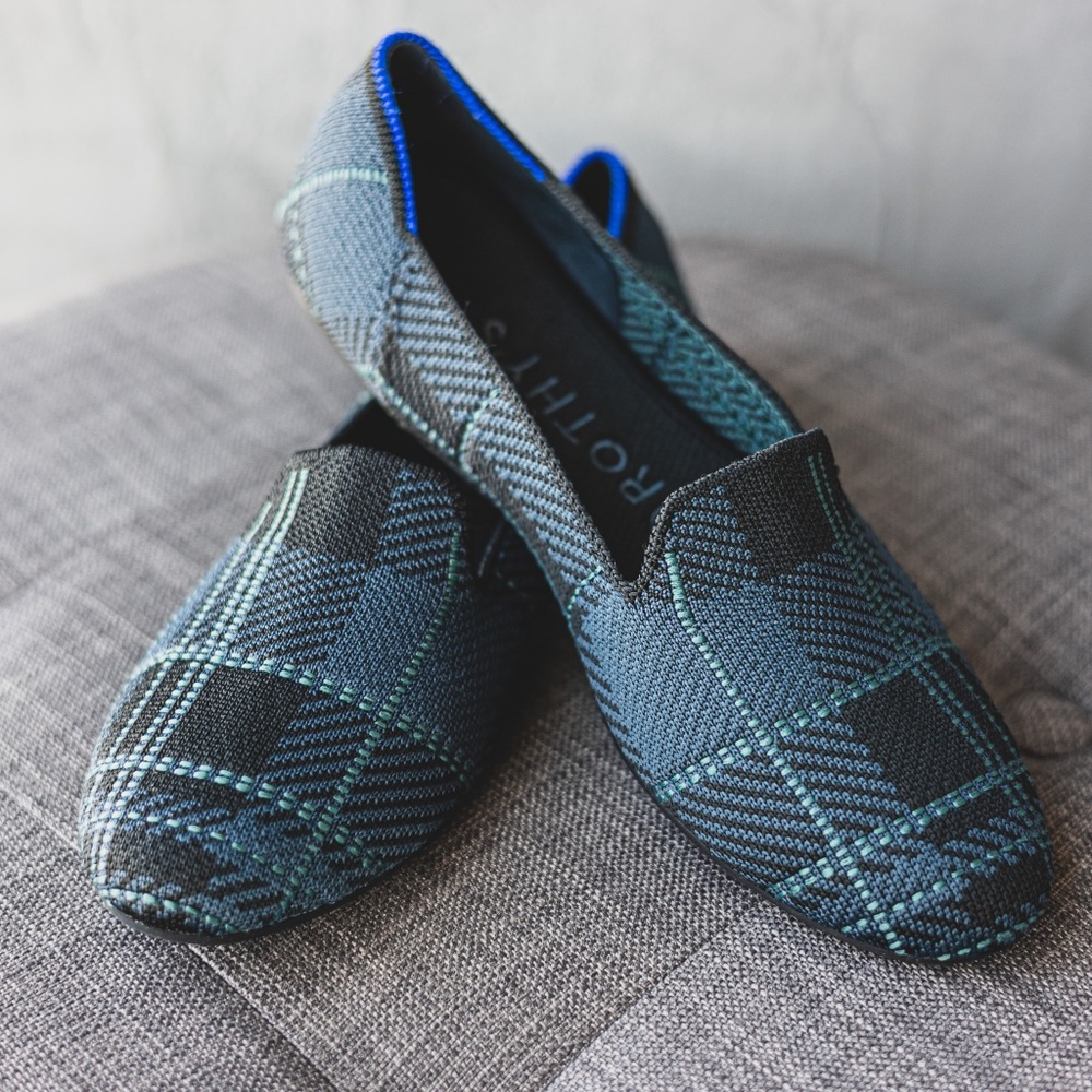 Rothy's Navy Plaid Loafer size 7